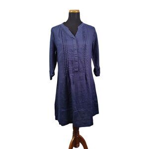 New French Curve Women's 100% Linen Navy Blue Dress Size XS